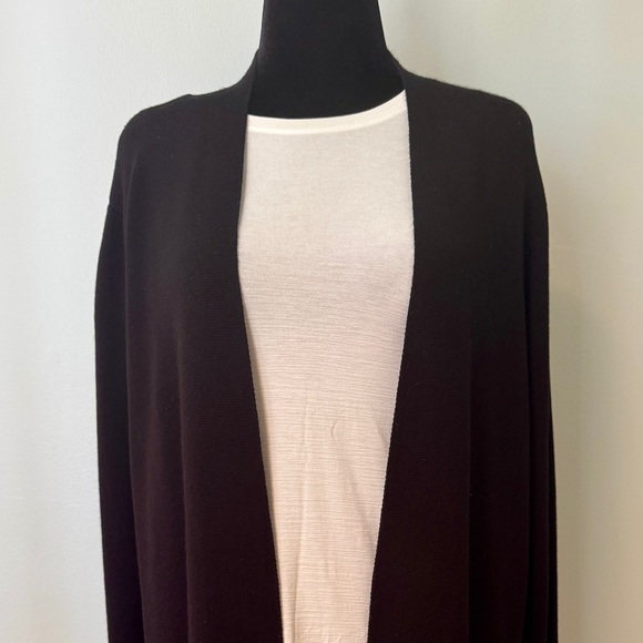 Cyrus Black Open Front Long Cardigan Size: Large - Picture 2 of 7